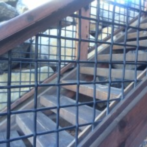 Black Tahoe hog panel stair railing, Reliance Timber