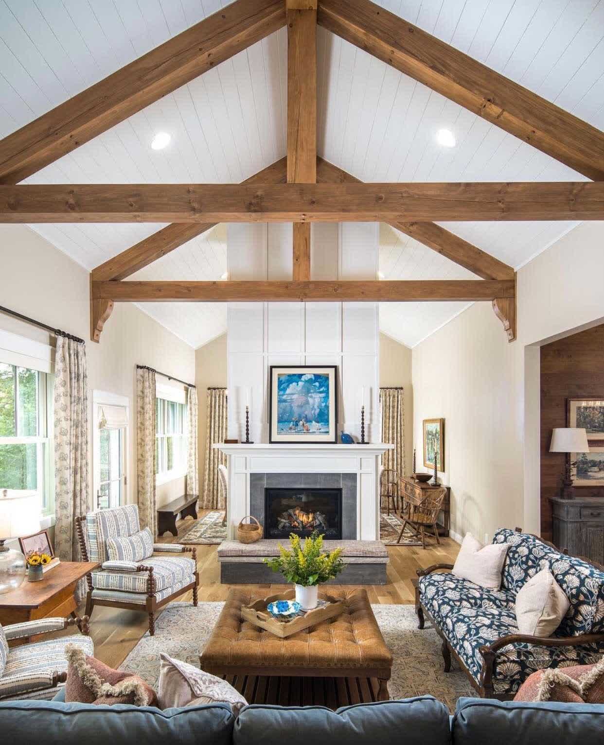 wood beams on a ceiling