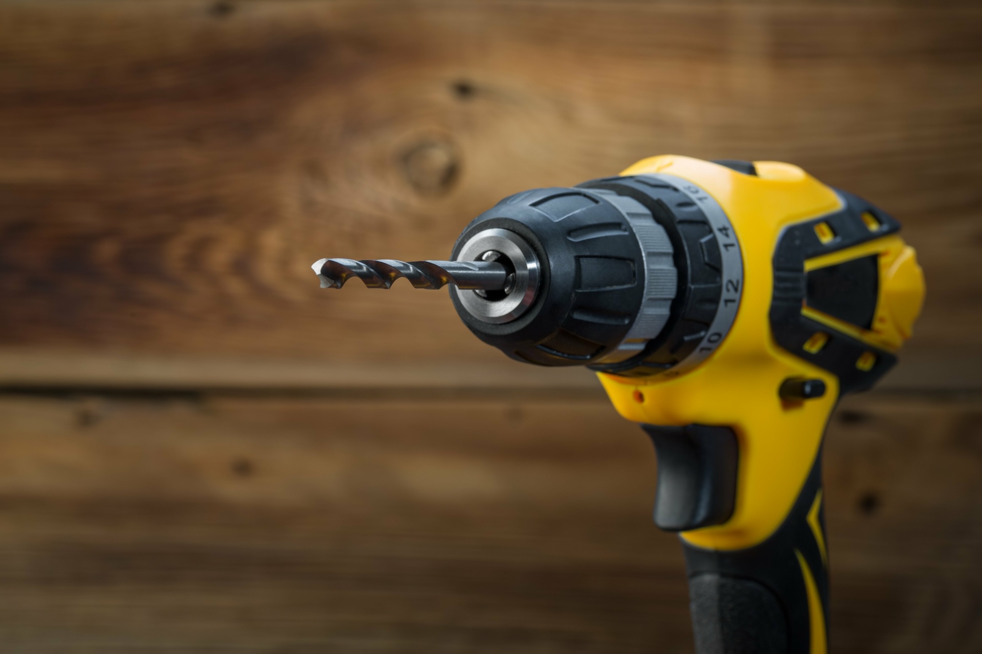  Power drills are one type of woodworking tool.