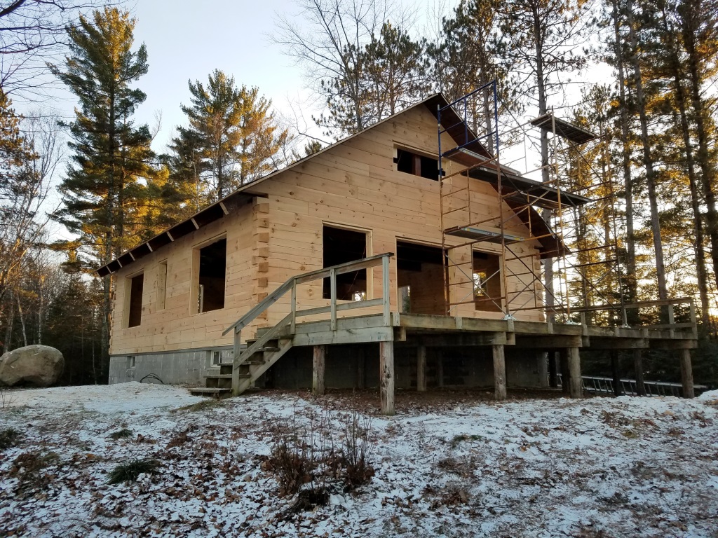 White pine log cabin