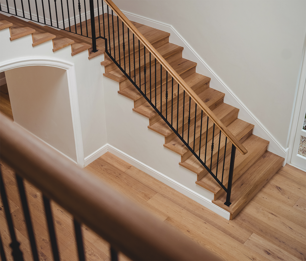 wooden interior staircase