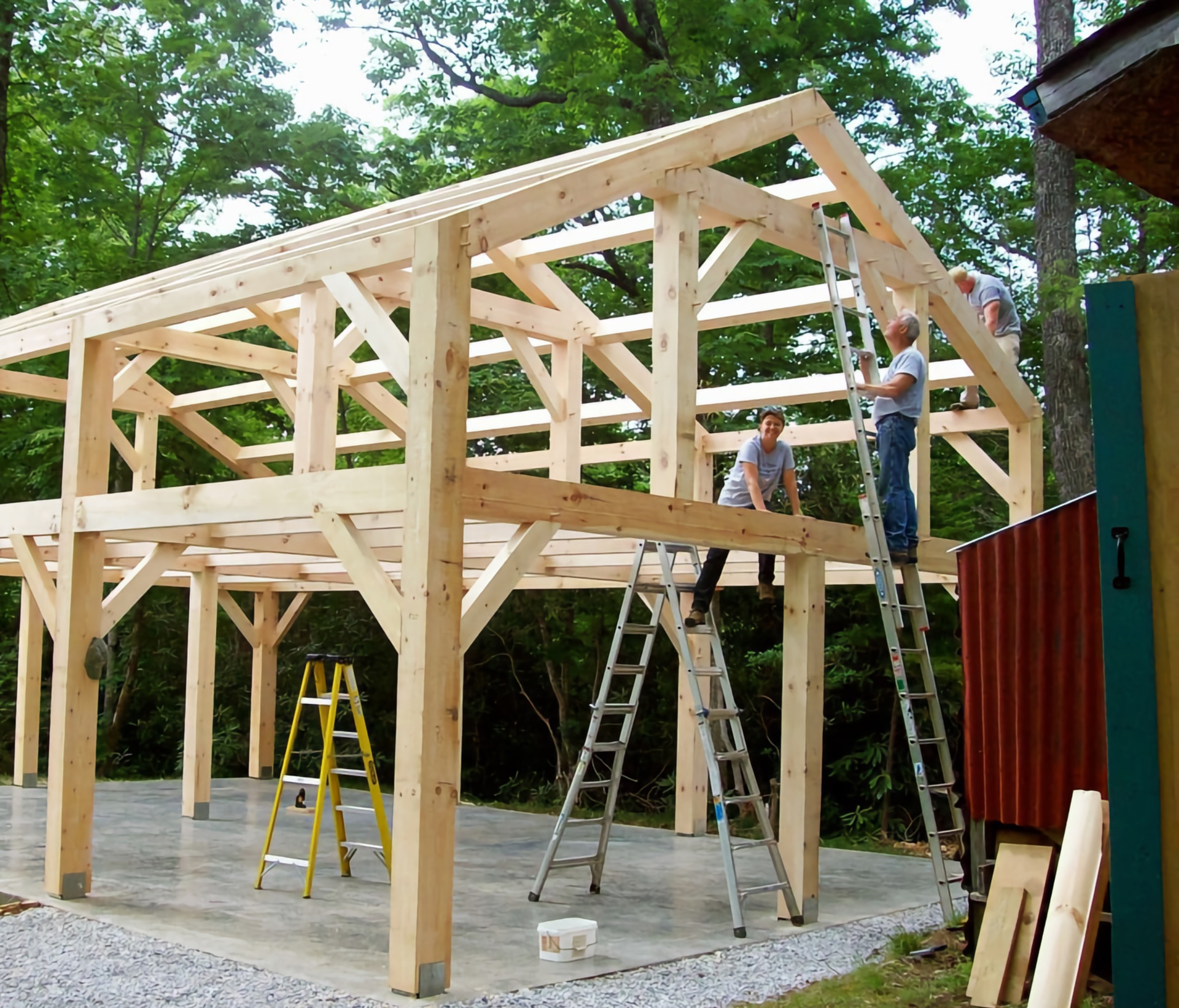 white pine timber frame